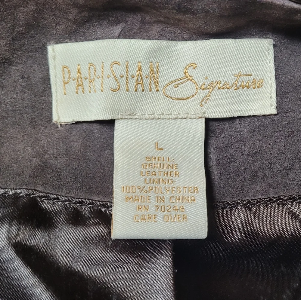 90s Vintage Warm Stone Brown Suede Leather Single Breasted Pleated Blazer Jacket